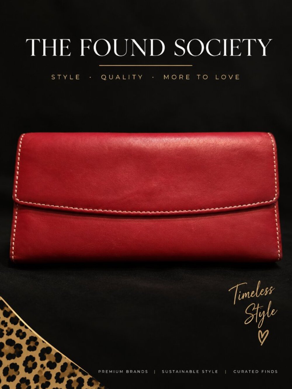 Red Genuine Leather Organizer Wallet ID Windows Zip Pocket